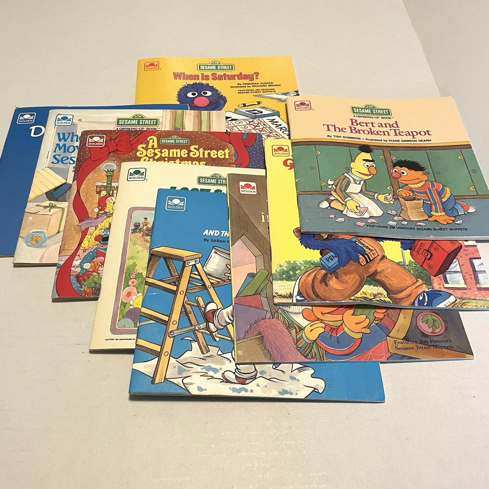 Vintage Sesame Street Golden Books Paperback Lot of 9 Books Big Bird Grover