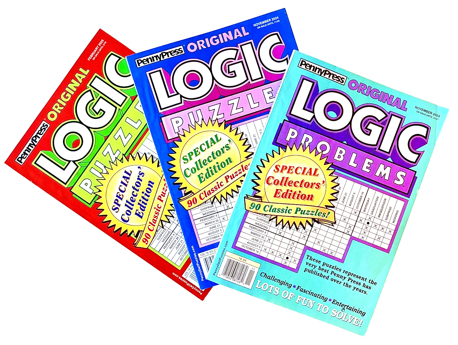 NEW Lot of 3 Penny Press Dell Logic Problems Puzzles Special Collectors’ Edition