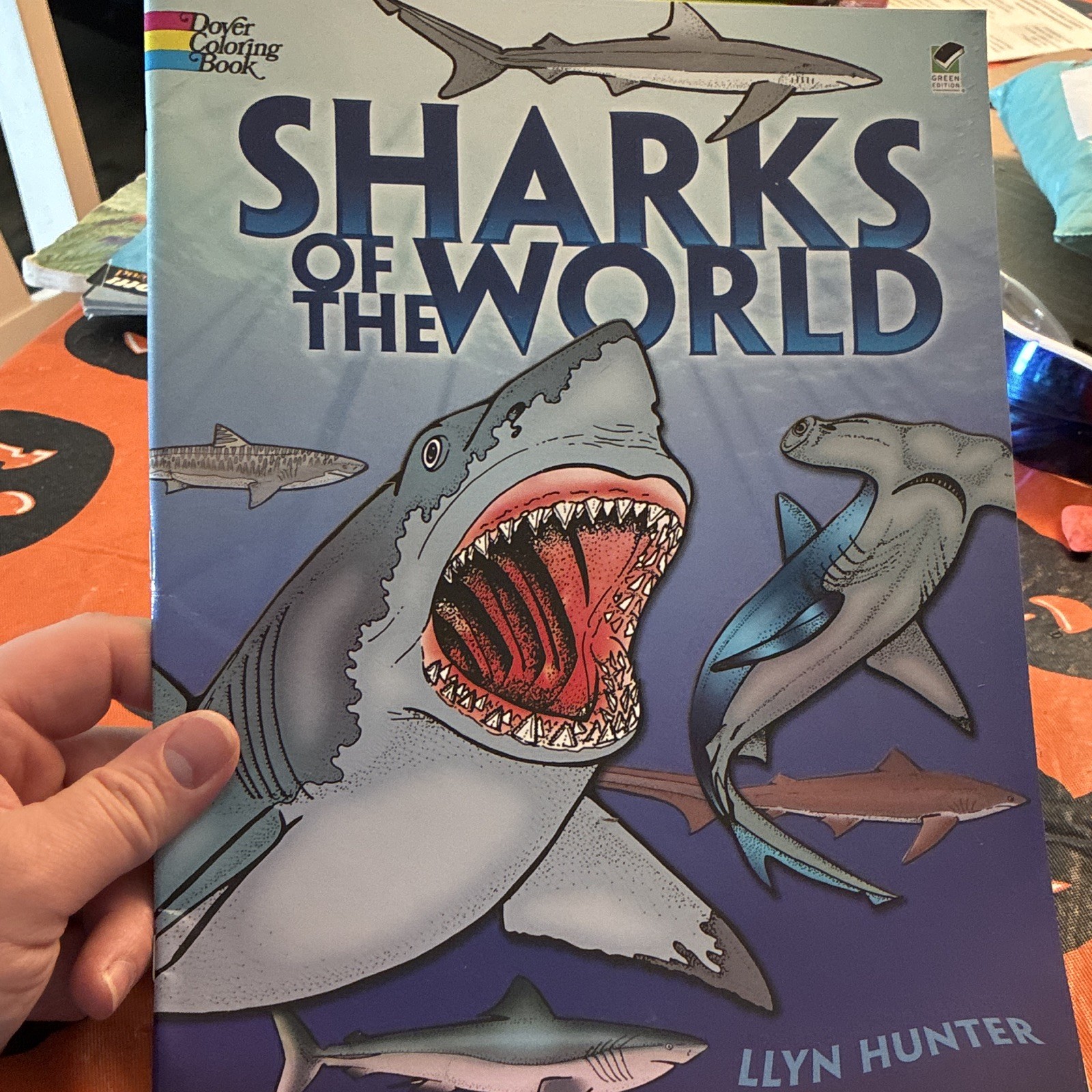 Dover Publications Sharks of the World Paperback Coloring Book by Llyn Hunter