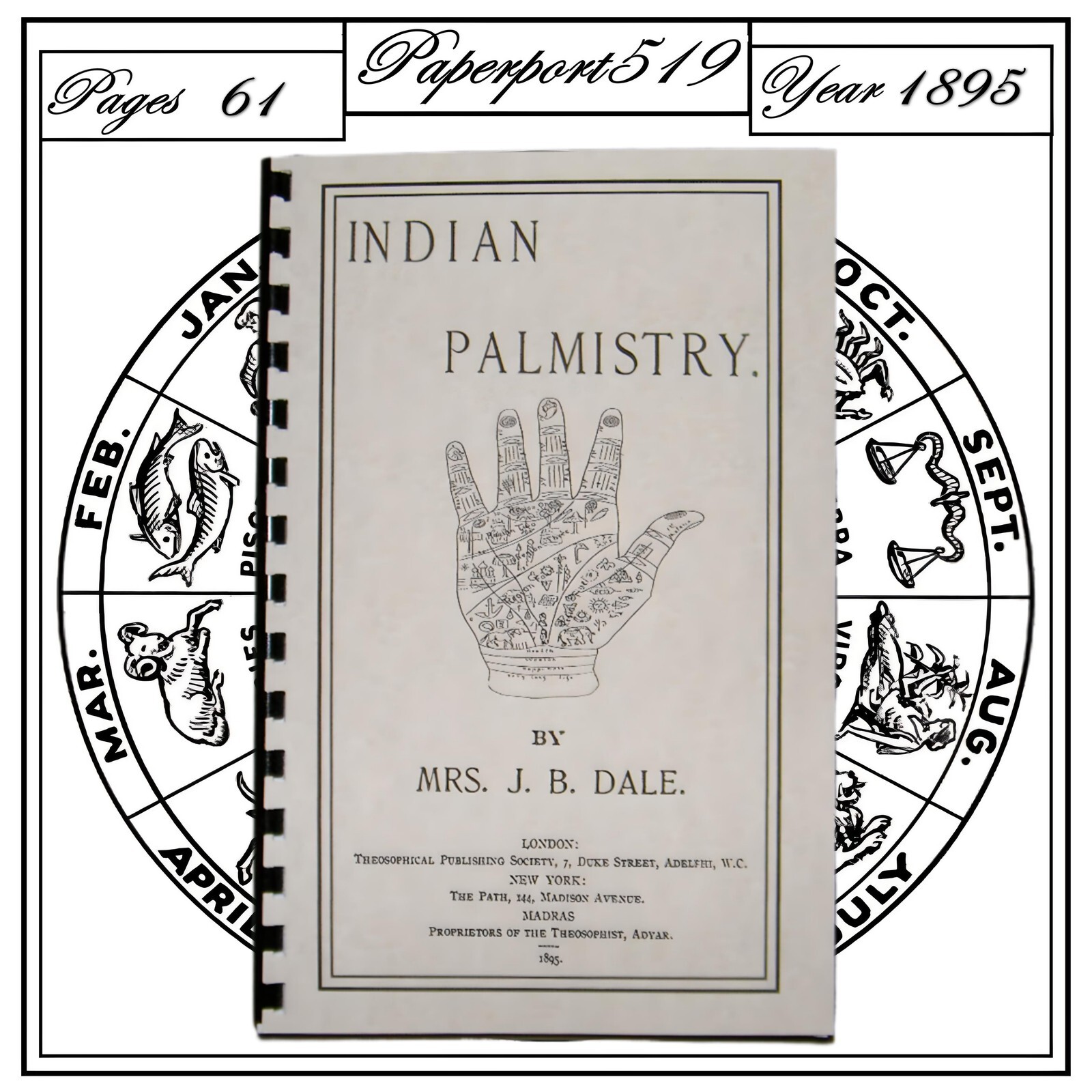 1895 Indian palmistry 61 Pages