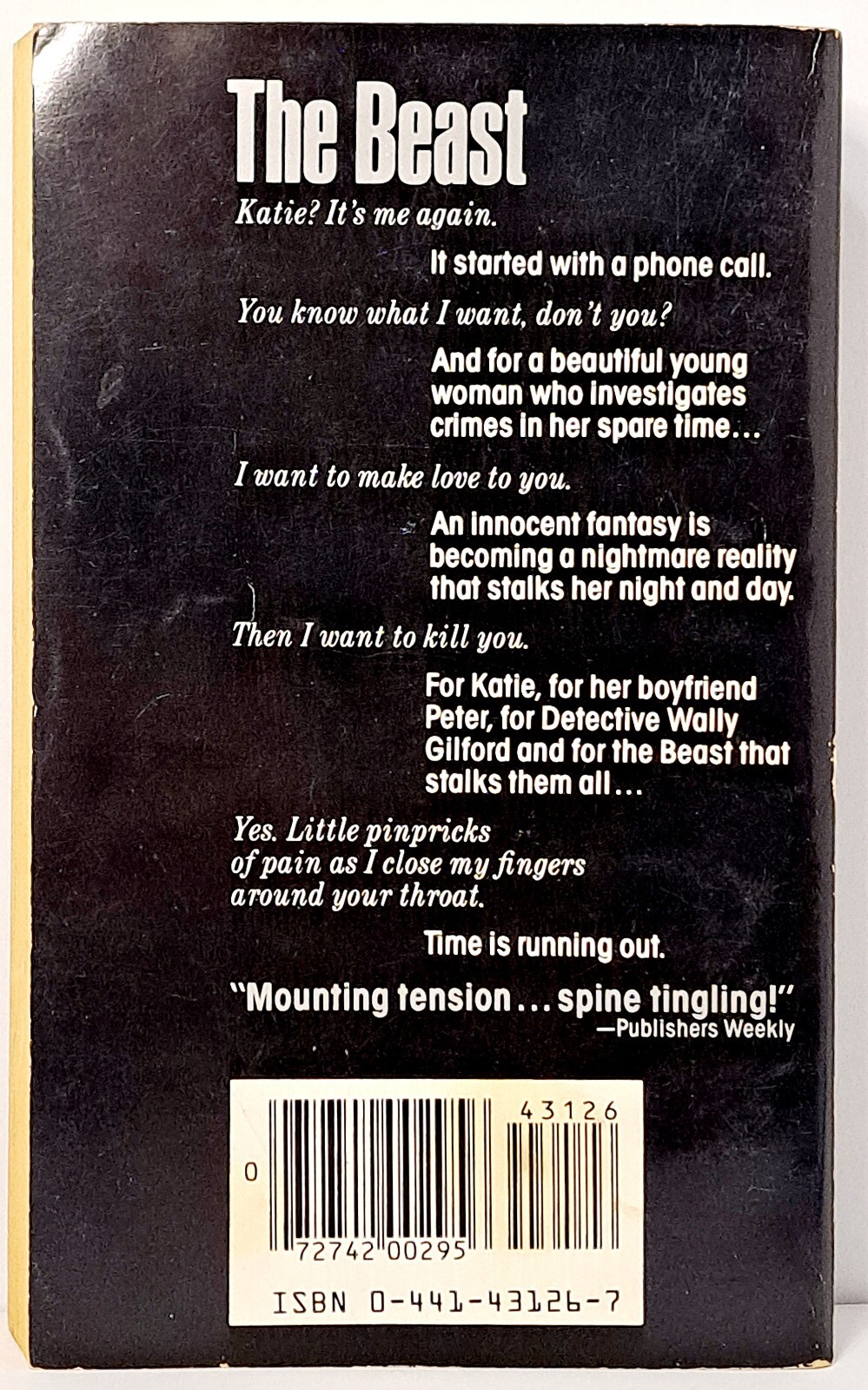 Katie’s Terror / David E. Fisher ~ Charter Books PB 1984 Suspense Thriller