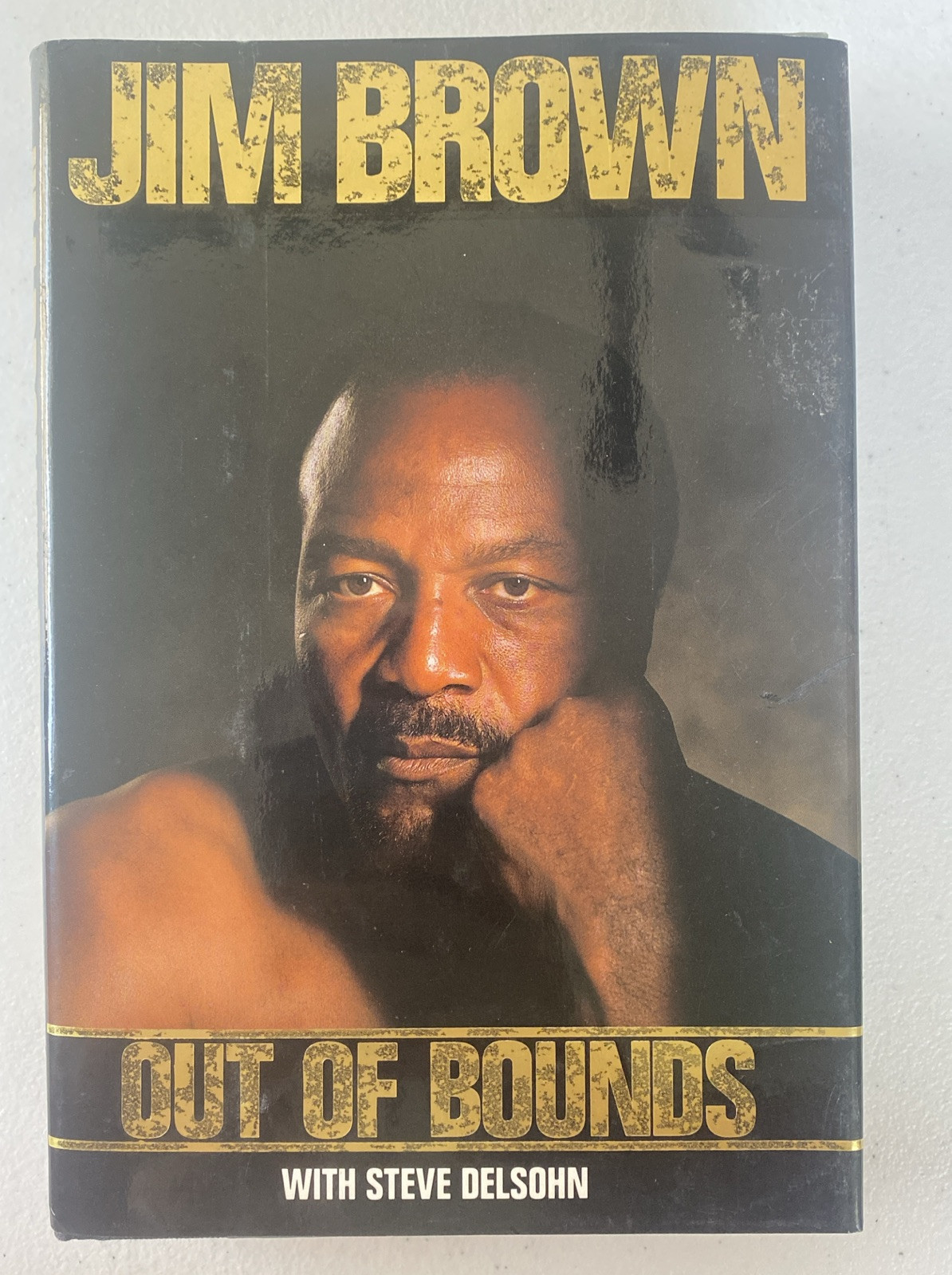 Signed Inscribed Jim Brown: Out of Bounds w/Steve Delsohn HC-dust Jacket 1989 BB