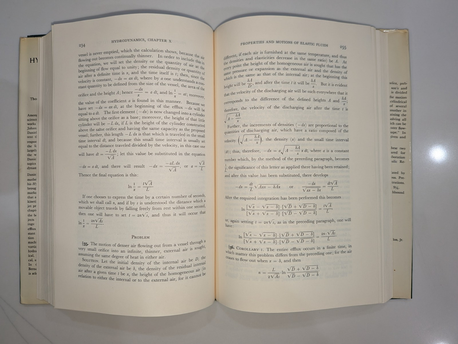 Hydrodynamics & Hydraulics – D. & J. Bernoulli – 1968 – Dover – Clothbound