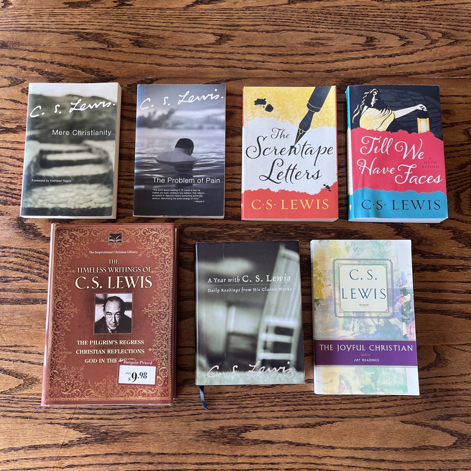 C.S. Lewis Lot 7 Mere Christianity Till We Have Faces Screwtape Problem of Pain