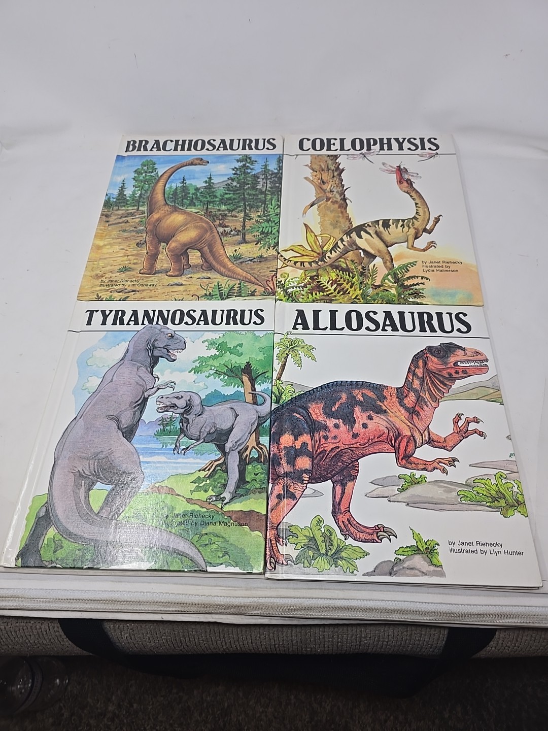1990s Lot of 4 Dinosaur Hardcover Books By Janet Riehecky The Child’s World EUC