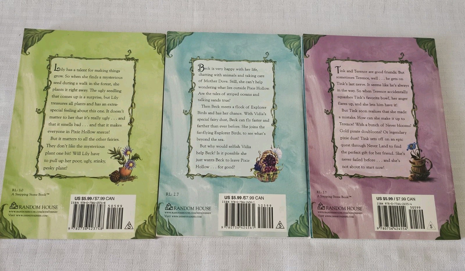 Lot Of 3 Disney Fairies Paperback Books – Very Good Condition
