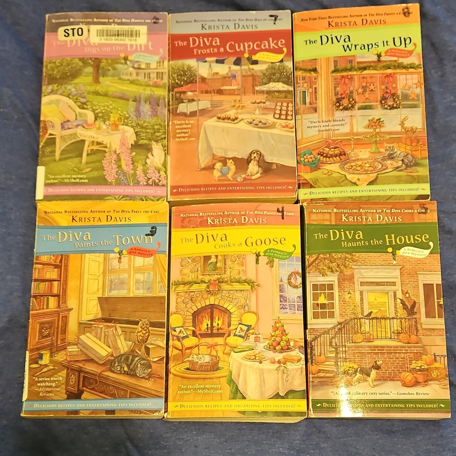 Krista Davis Domestic Diva Mystery Lot of 6 PB Berkley Prime Crime Recipes