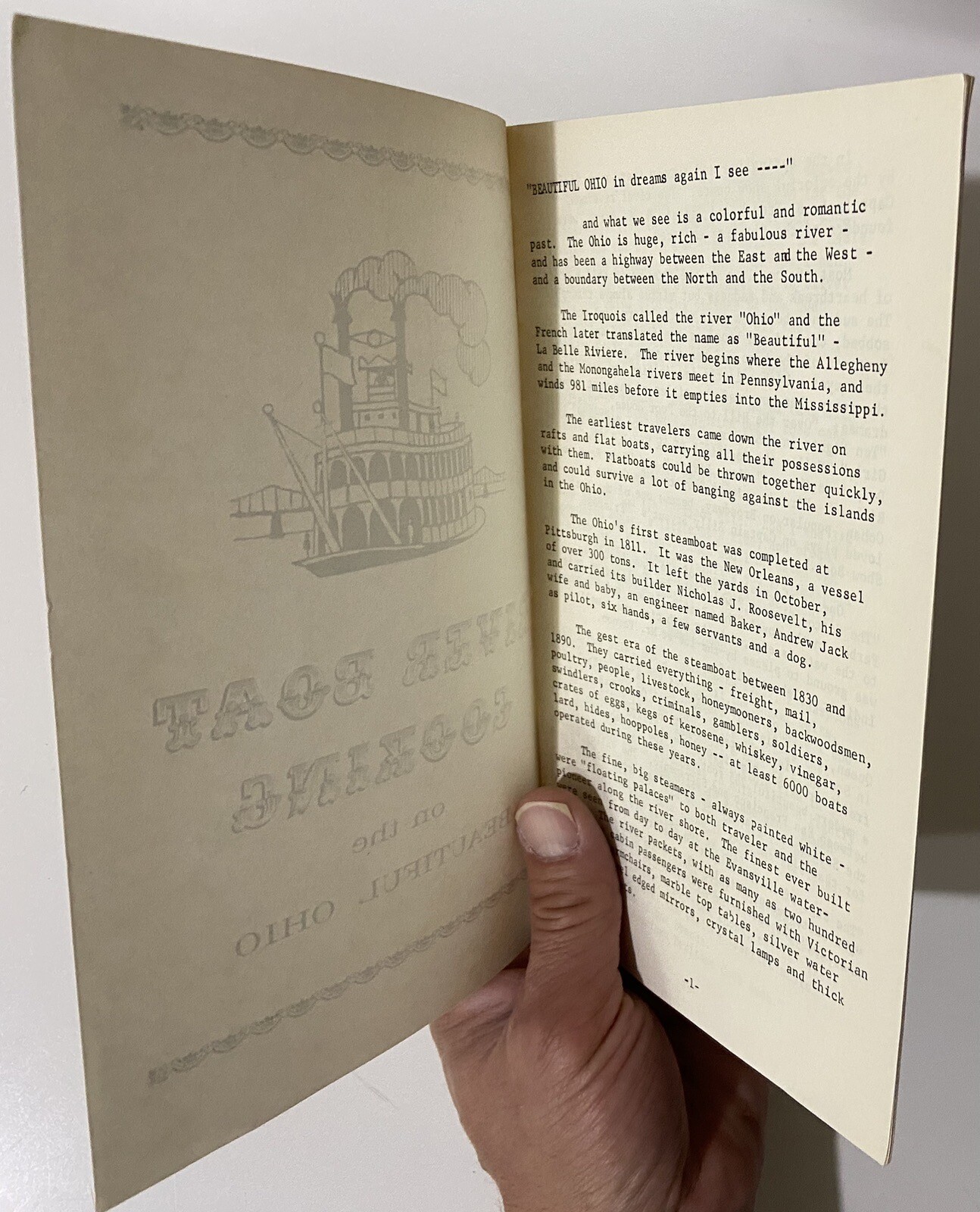 River Boat Cooking on the Beautiful Ohio (Staple bound Paperback)