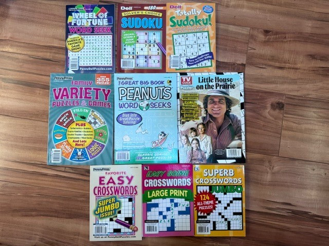 Lot (9) New Variety Puzzle Books Magazines Puzzles Games Crossword Word Seek