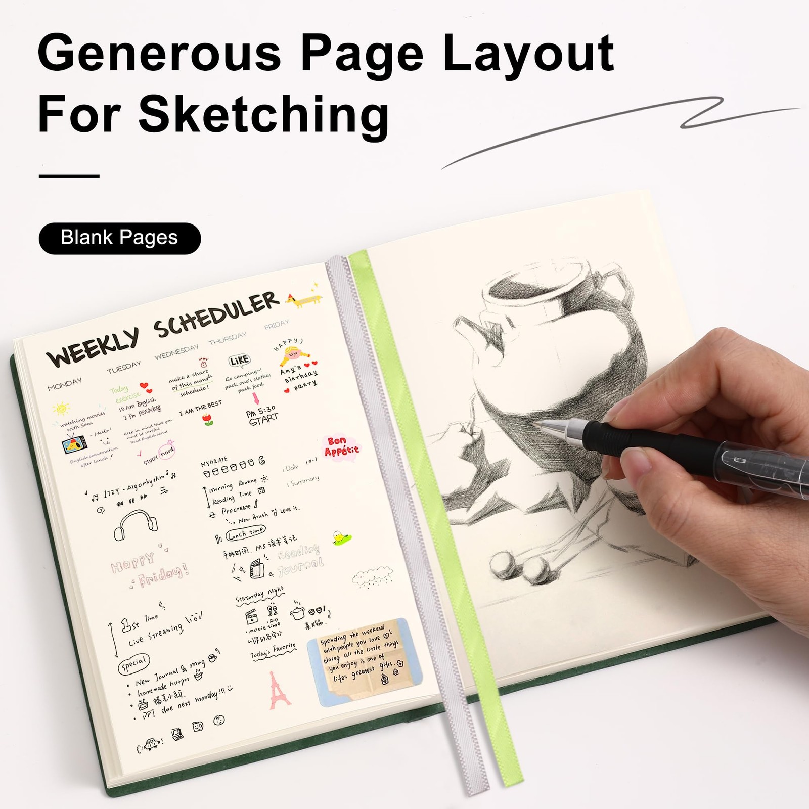 Thick Blank Journal Notebook 400 Pages 3.9 × 5.5 No Lines Soft Leather Pocket…