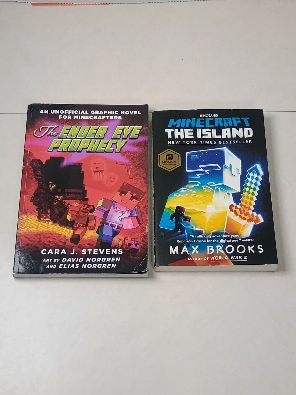 Lot Of 2 Minecraft books By Cara J. Stevens and Max Brooks Paperback Books