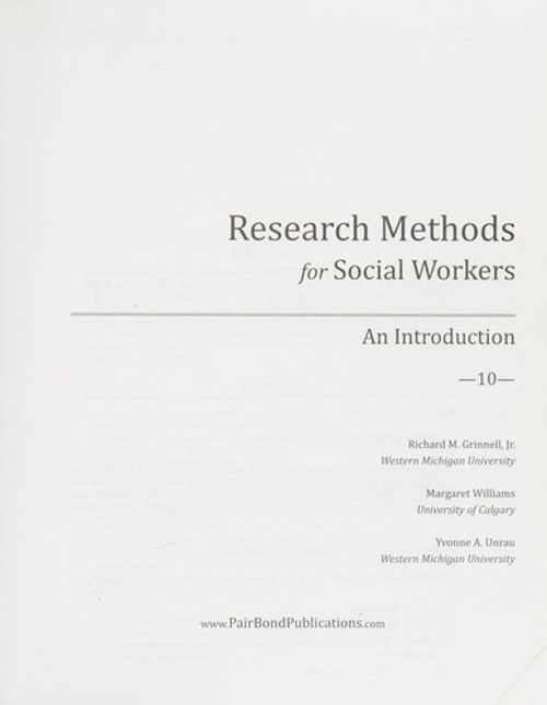 Research Methods for Social Workers an Introduction Paperback
