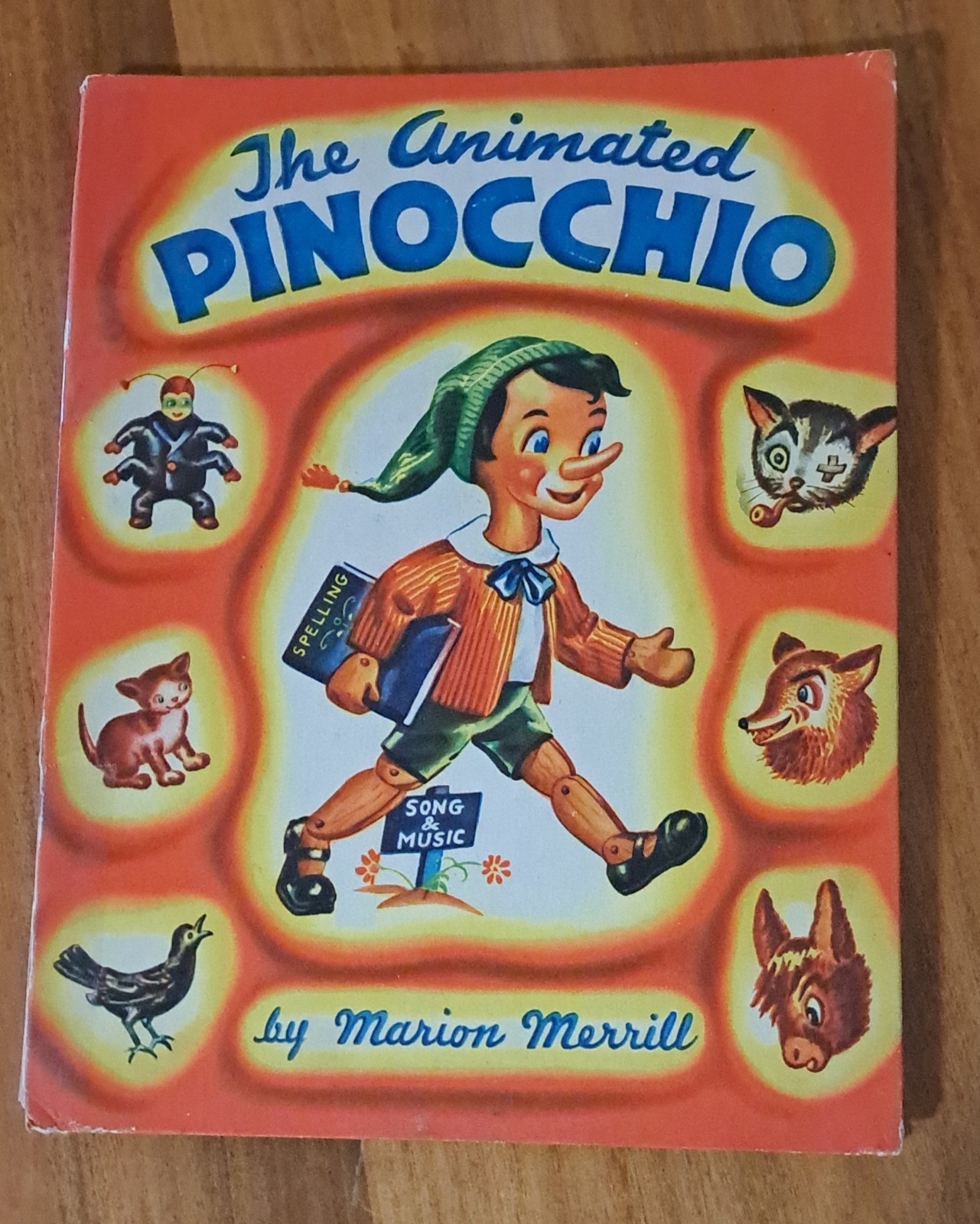 1945 Children’s Book Animated Pinocchio. Marion Merrill. Citadel Press HC