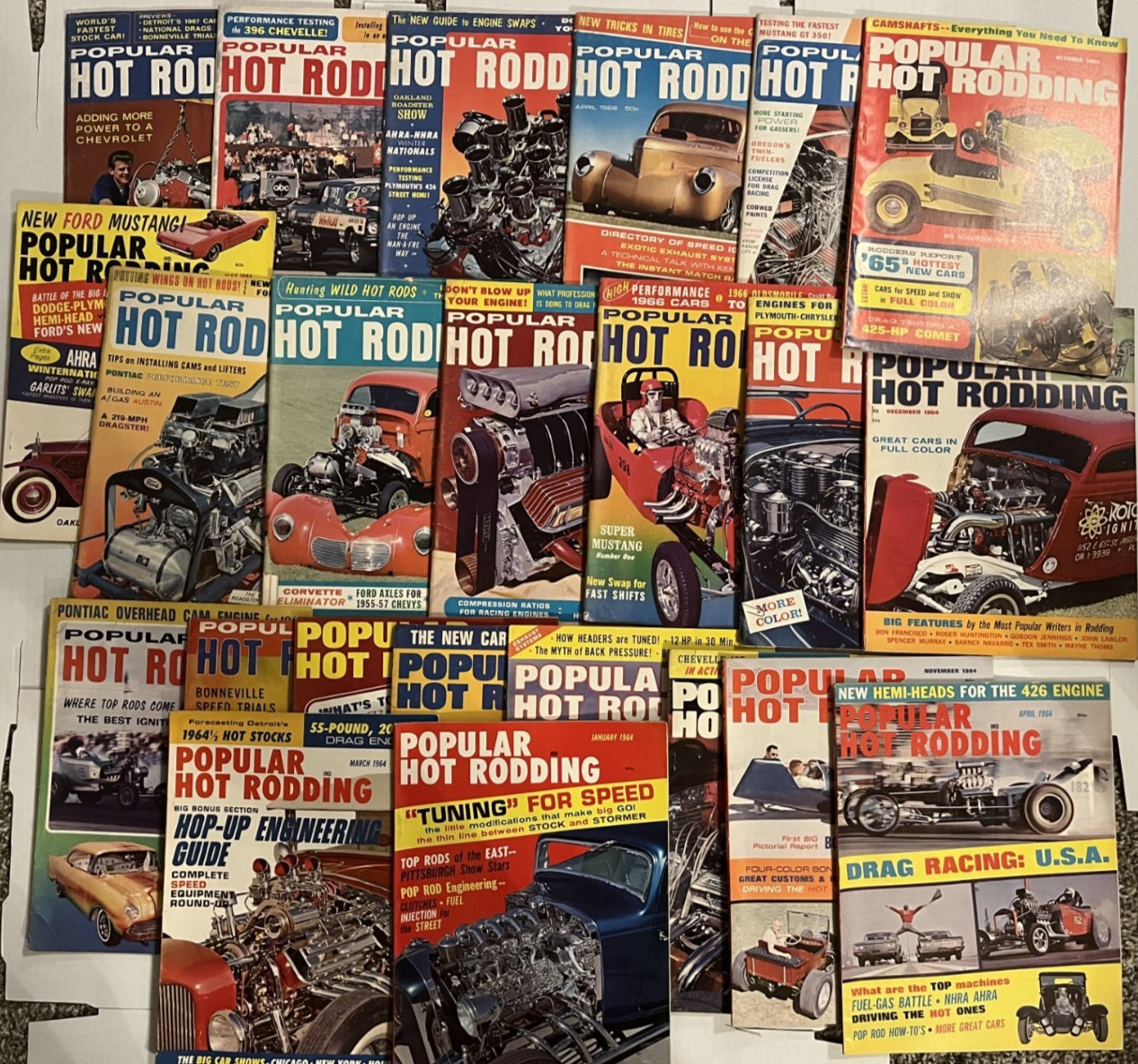 George Barris personal magazine collection-Popular Hot Rodding, 1964-66, w/COA
