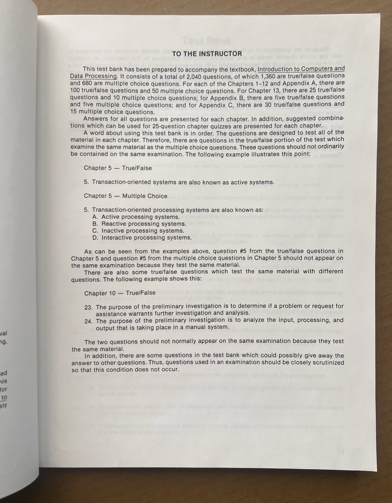 Test Bank Introduction to Computers & Data Processing Shelly Cashman 1980