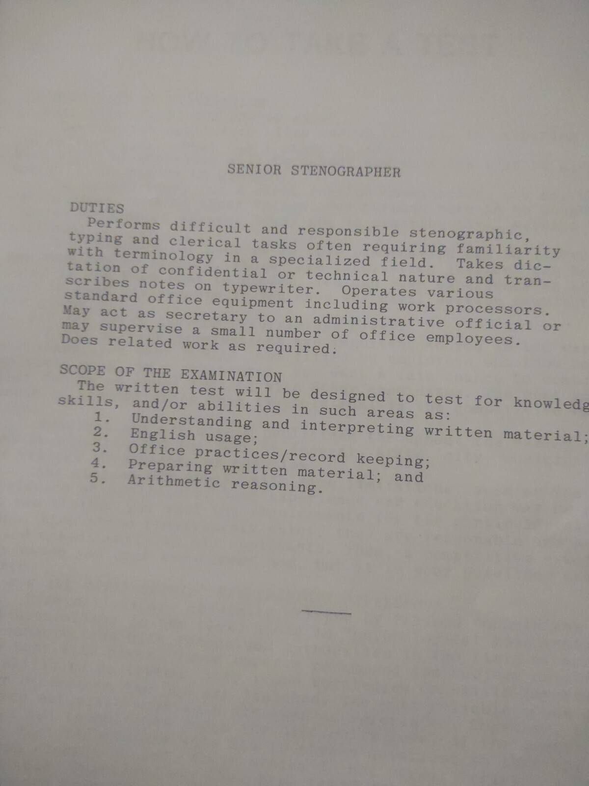 Career Examination Ser.: Senior Stenographer/ National Learning Corporation 2005