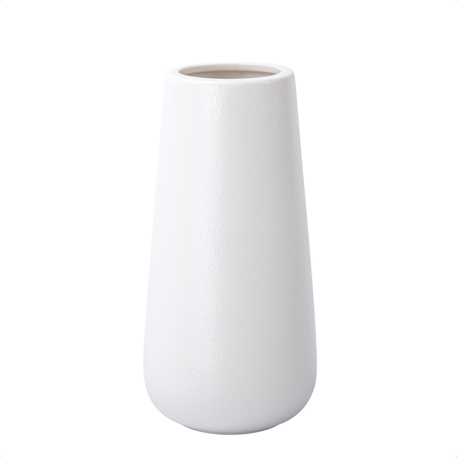D’vine Dev 8 Inch Ceramic Flower Vase Textured Finishing, 8 Inch, Ivory