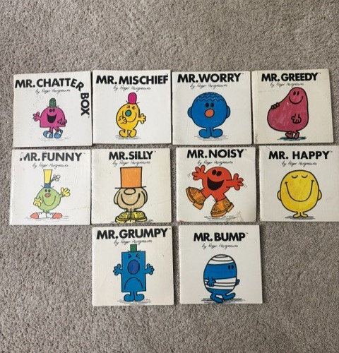 Lot of 10 Vintage Mr. Men Paperback Books by Roger Hargreaves 1980s Funny Happy