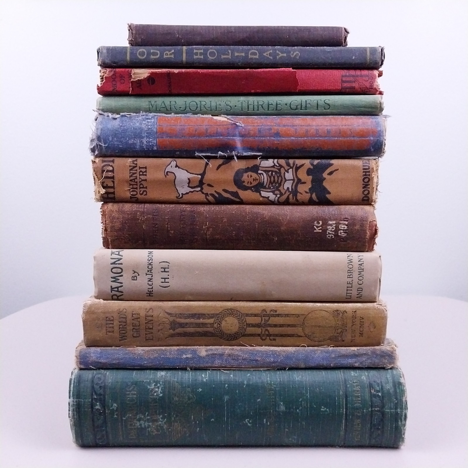 11 Vintage Antique 1800’s – 1900’s Hardcover Books for Decor & Staging Ephemera