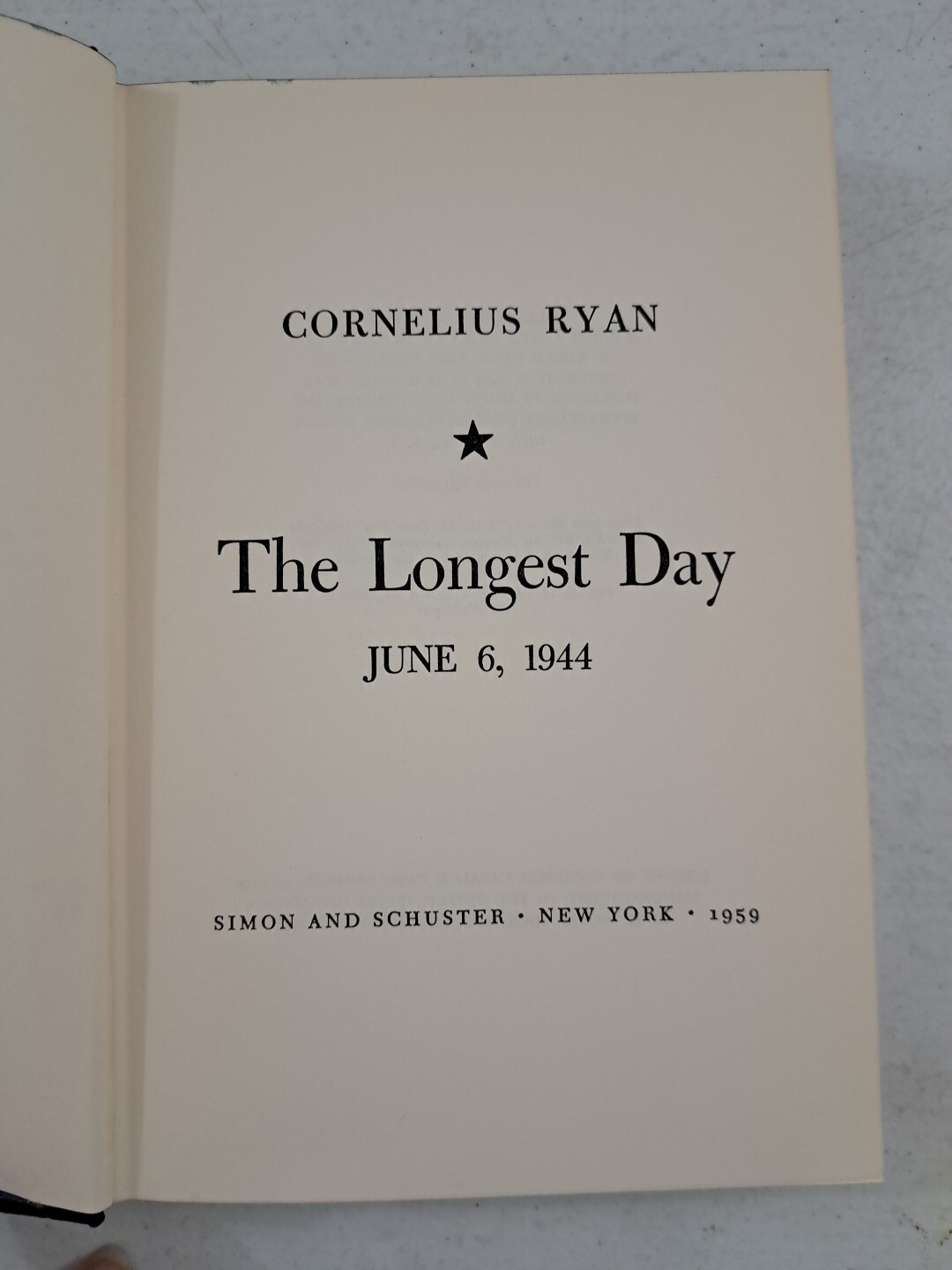 THE LONGEST DAY-Cornelius Ryan-HC (no jacket) 1959-2nd Printing-WWII 1939-45.