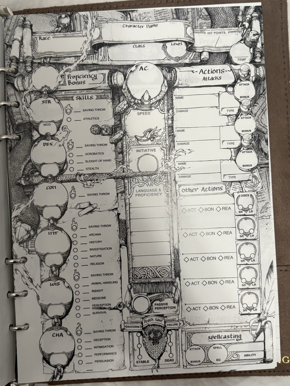 The Griffon’s Saddlebag – Character Binder Faux Leather
