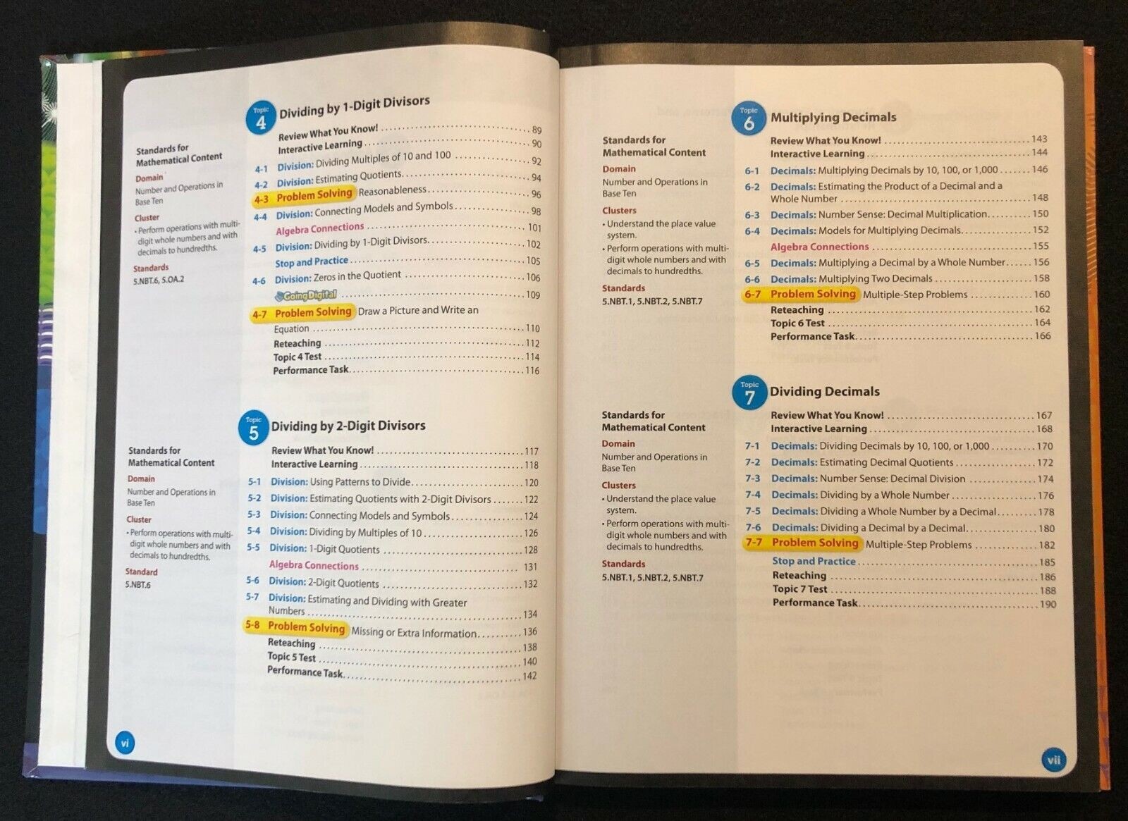 5th Grade – (2012) Pearson enVision Math – Student Textbook