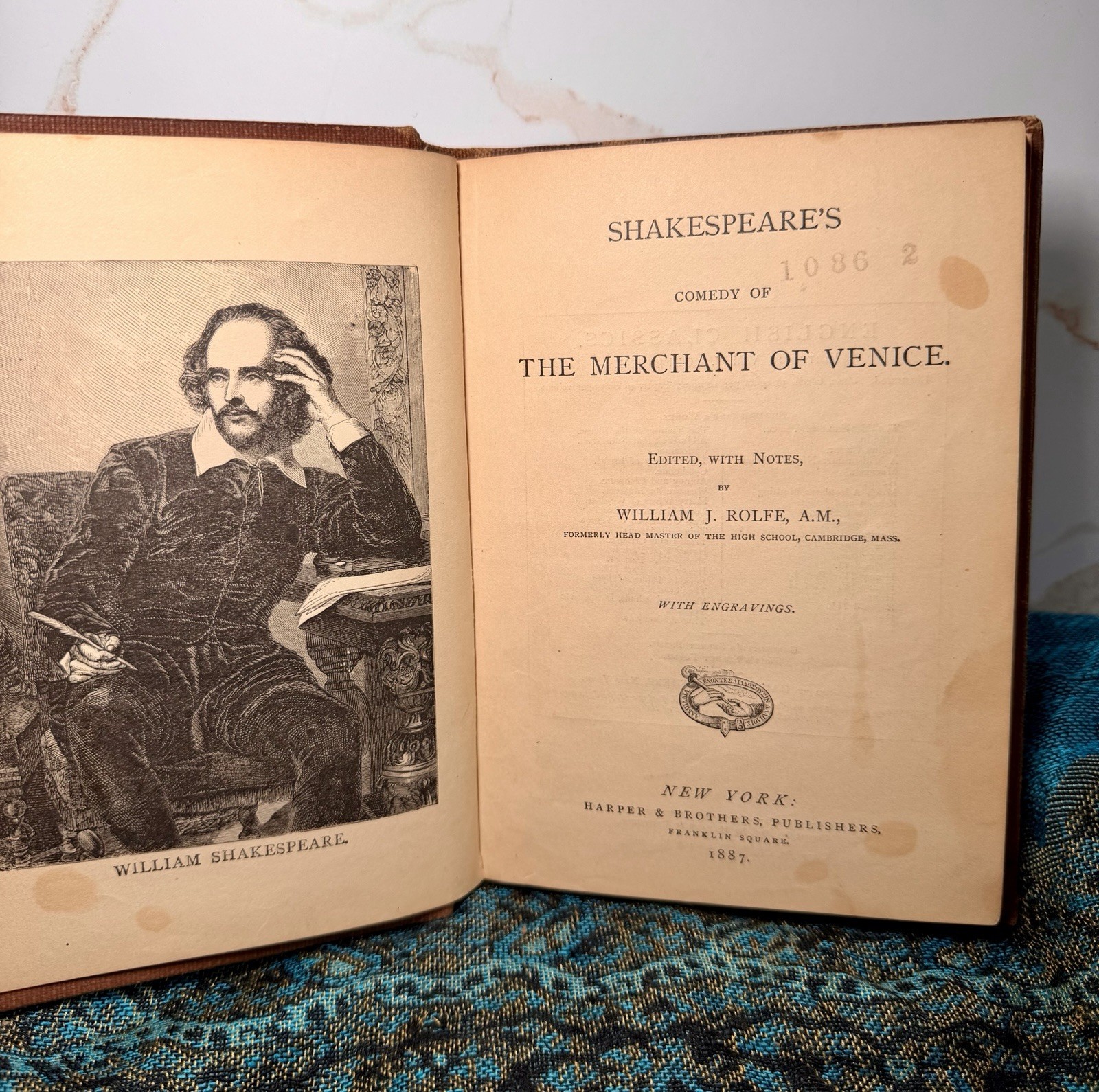 1887 The Merchant of Venice by William Shakespeare Rolfe Edition w/ Engravings