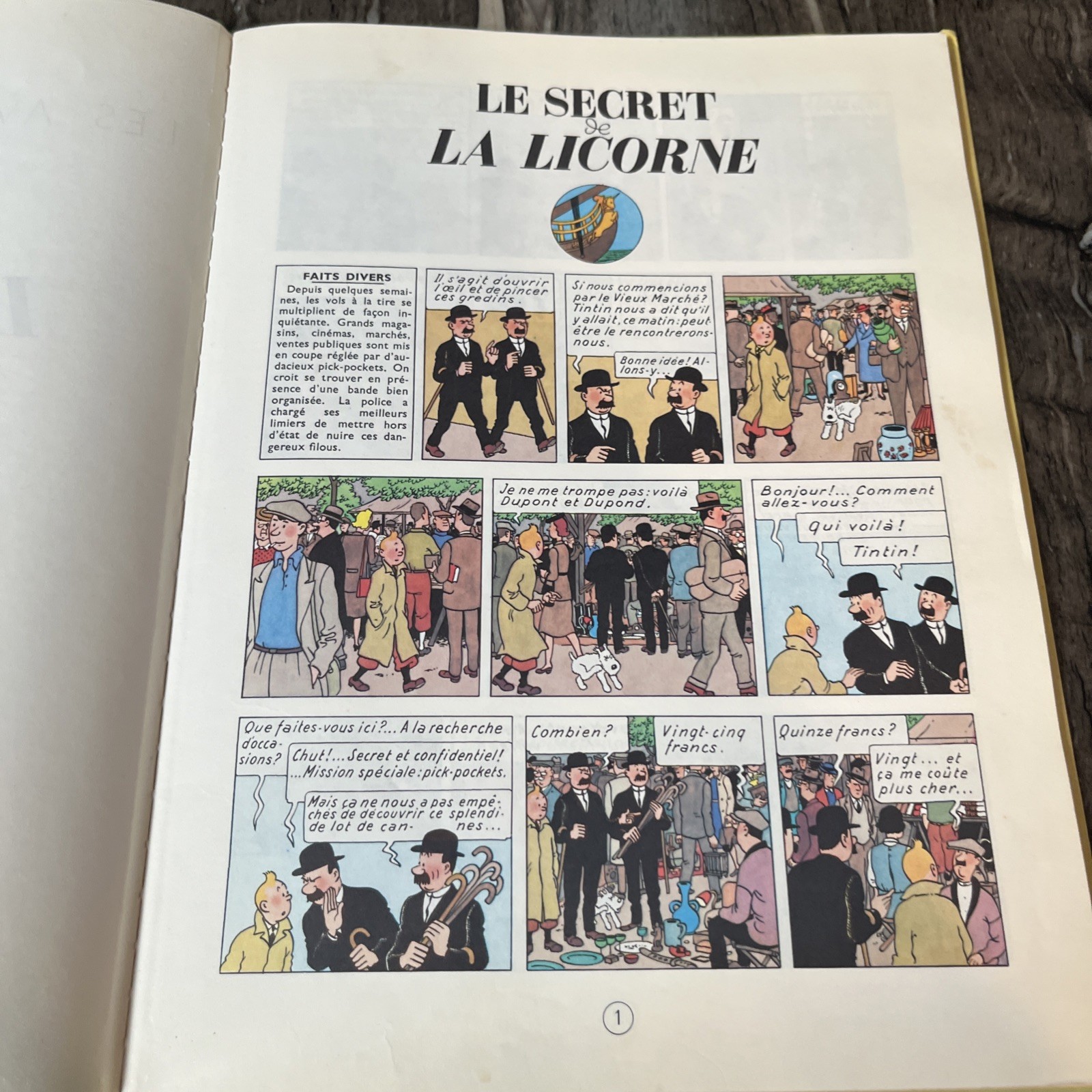Vintage HERGE TINTIN Le Secret De La Licorne 1966 HARDCOVER French Book