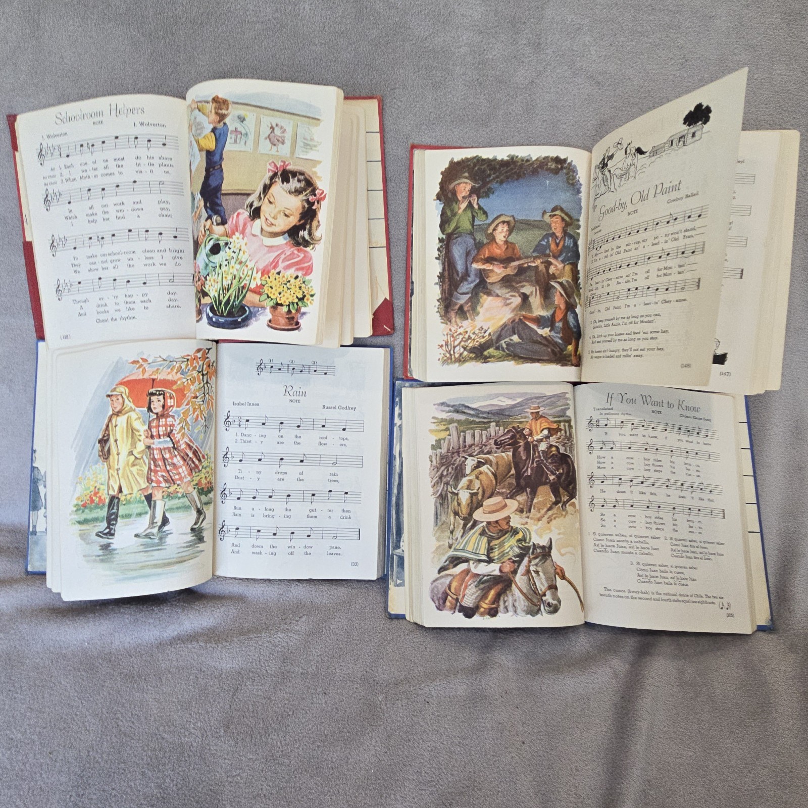 The American Singer Book 2, 3, 4, 5 Hardcover 1940s-50s Vintage School Americana