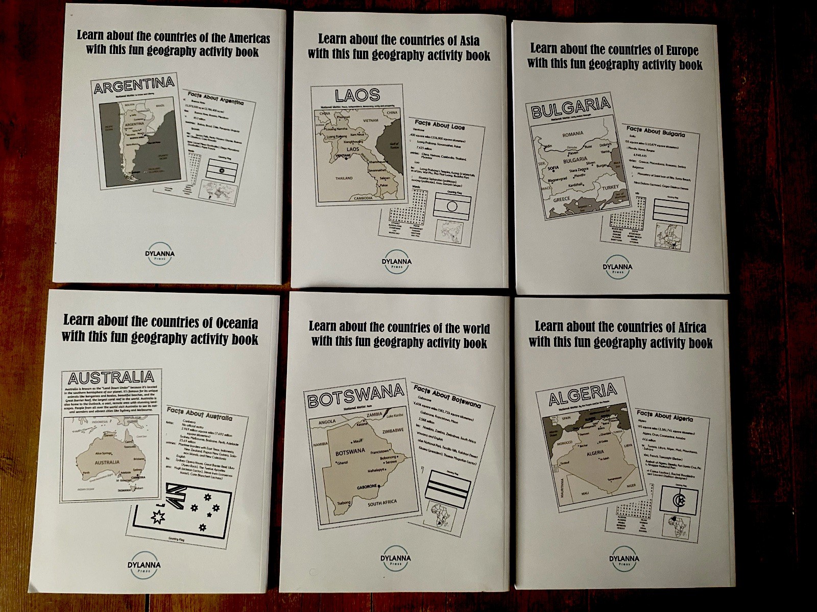 Lot of 6 Dylanna Press Geography Activity Books VG