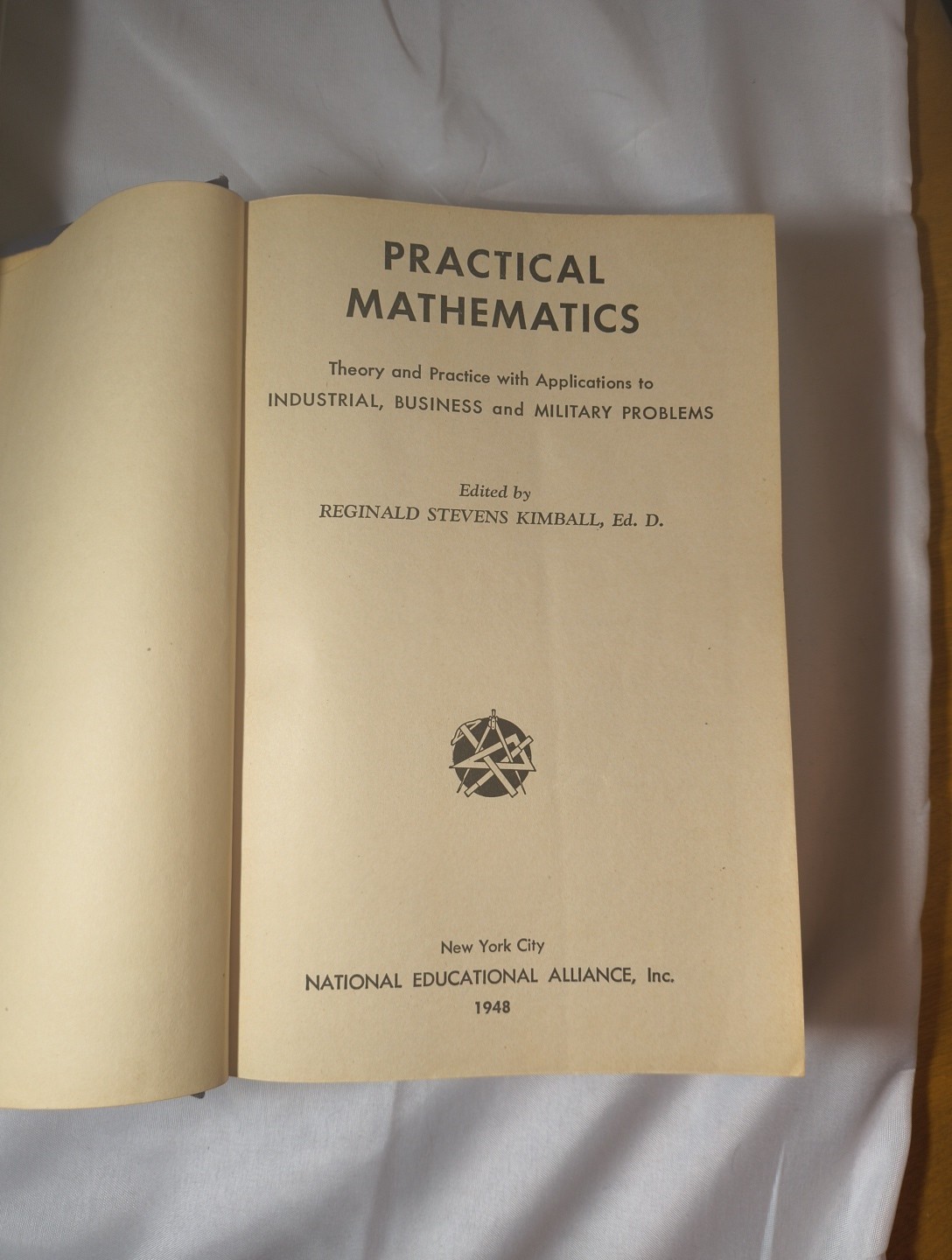 Practical Mathematics Theory and Practice Industrial Business Military 1948 Blue