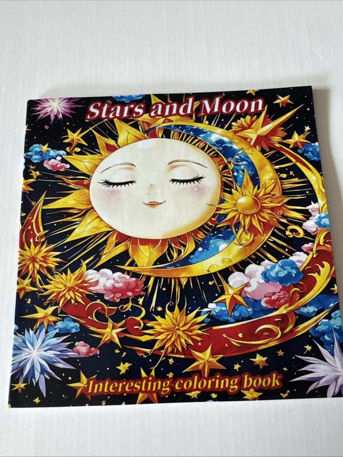 8 1/2 x 8 1/2 Adult coloring book Stars And Moon NEW Shipping Included