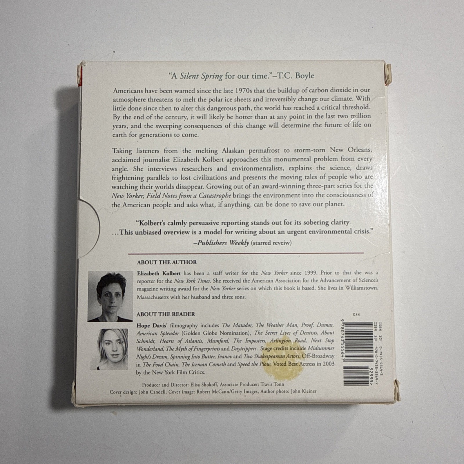 Field Notes from a Catastrophe by Elizabeth Kolbert Unabridged Audiobook CD