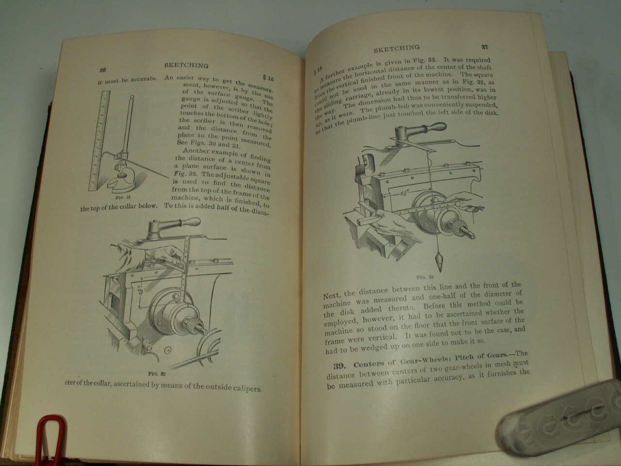 1905 ICS DRAWING Geometrical Mechanical Sketching Projection Surfaces 3/4Leather