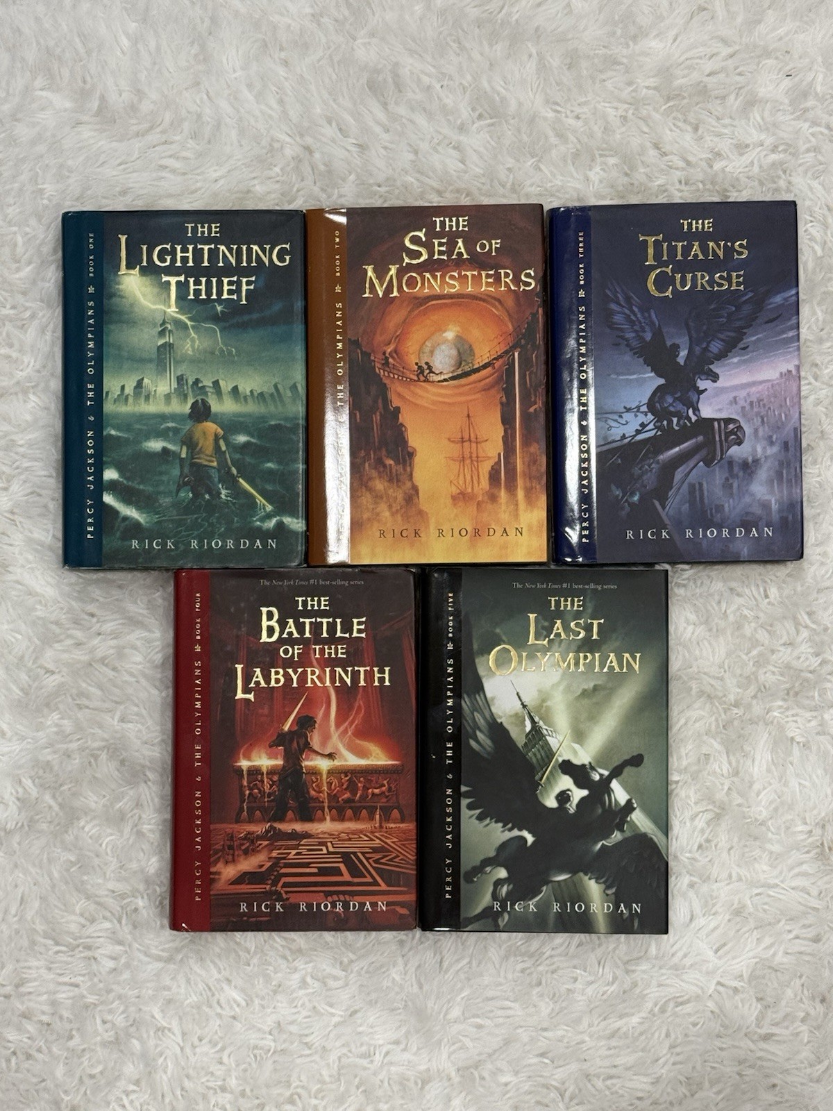 Percy Jackson Olympians HC Set, Lightning Thief Series 1st Ed OOP—VERY GOOD