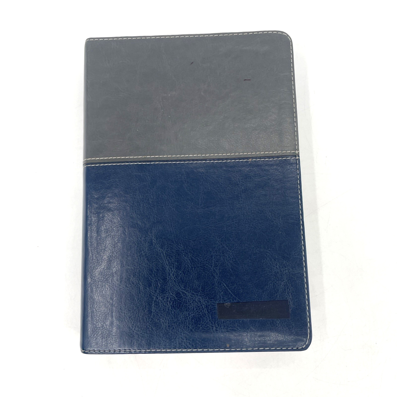 Evangelism Study Bible NKJV Blue/Gray Faux Leather Evantell 2014 Silver Gilt