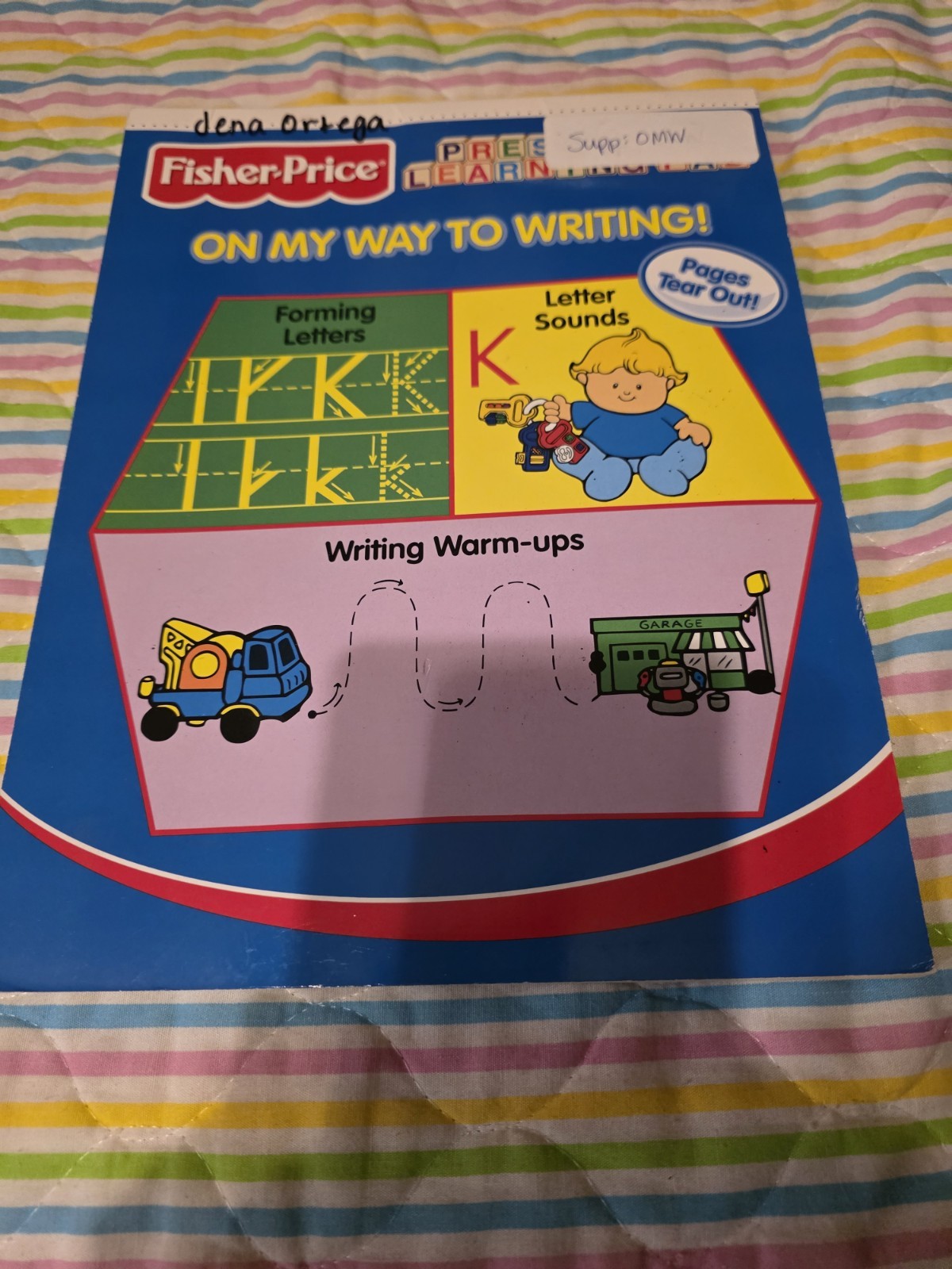 ON MY WAY TO WRITING By Fisher Price Preschool Workbook Vtg 2004