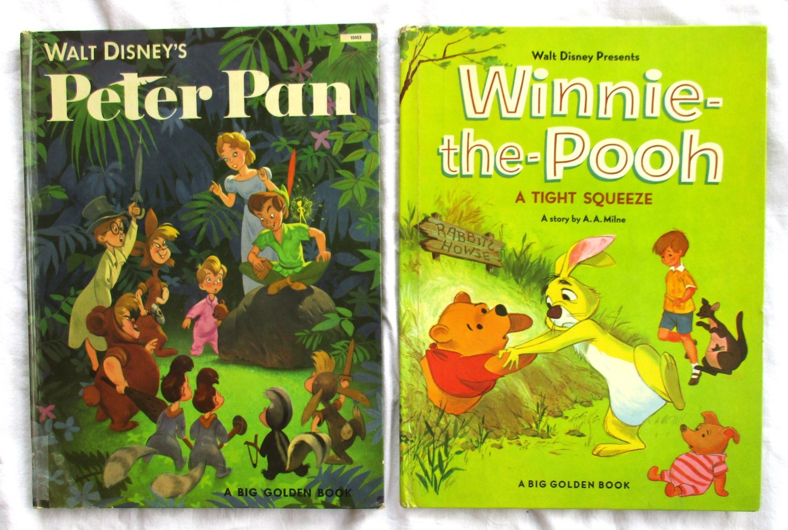 Lot of 2 – Big Golden Press Books * 1952 Peter Pan – 1965 Winnie-the-Pooh
