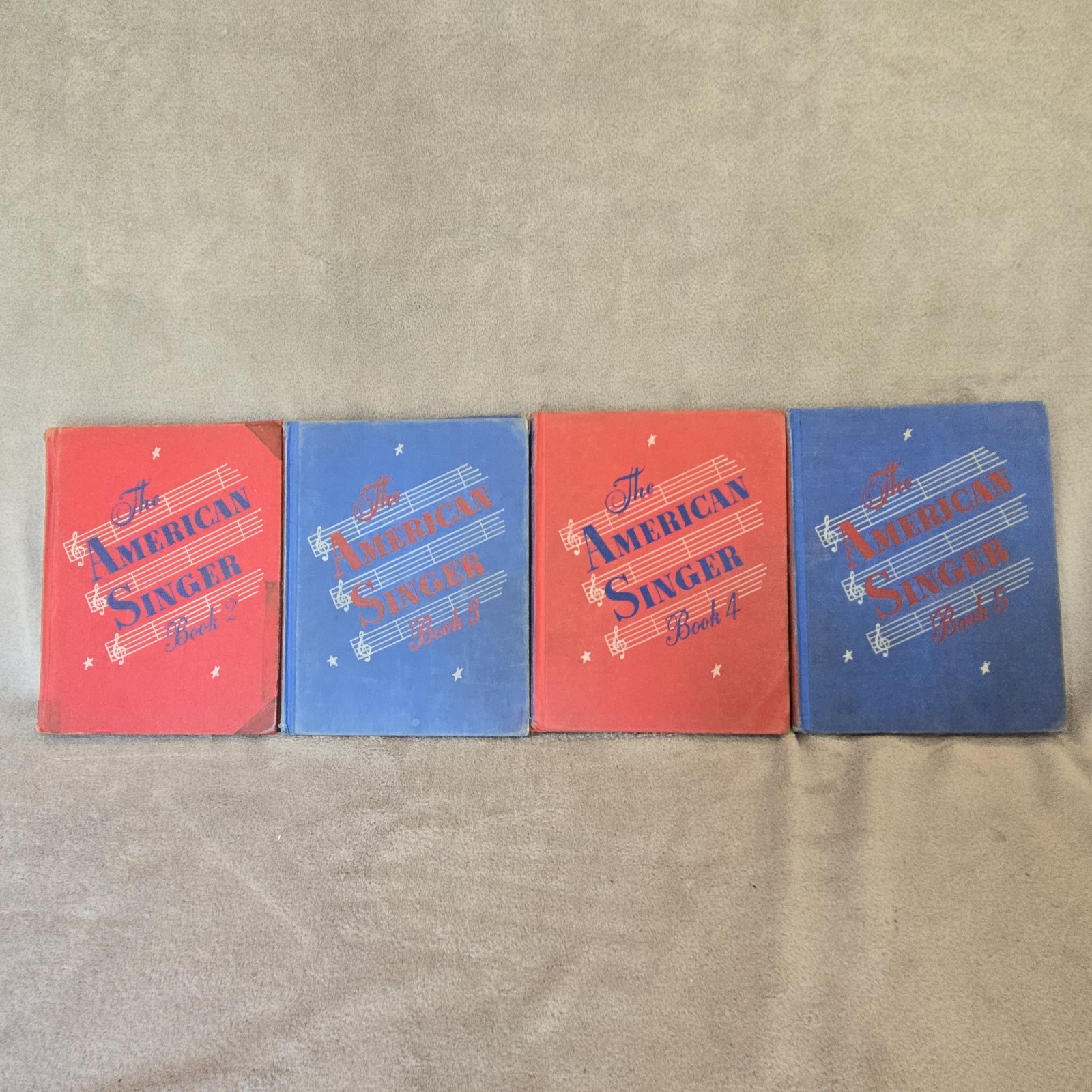 The American Singer Book 2, 3, 4, 5 Hardcover 1940s-50s Vintage School Americana