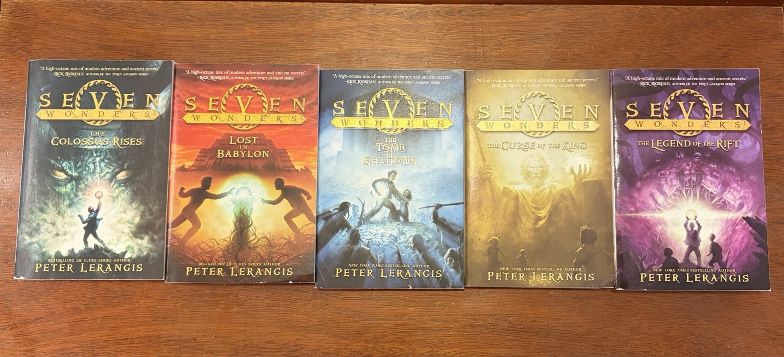Peter Lerangis Seven Wonders Series Lot of 5 PB Juvenile Fiction Ages 9-12