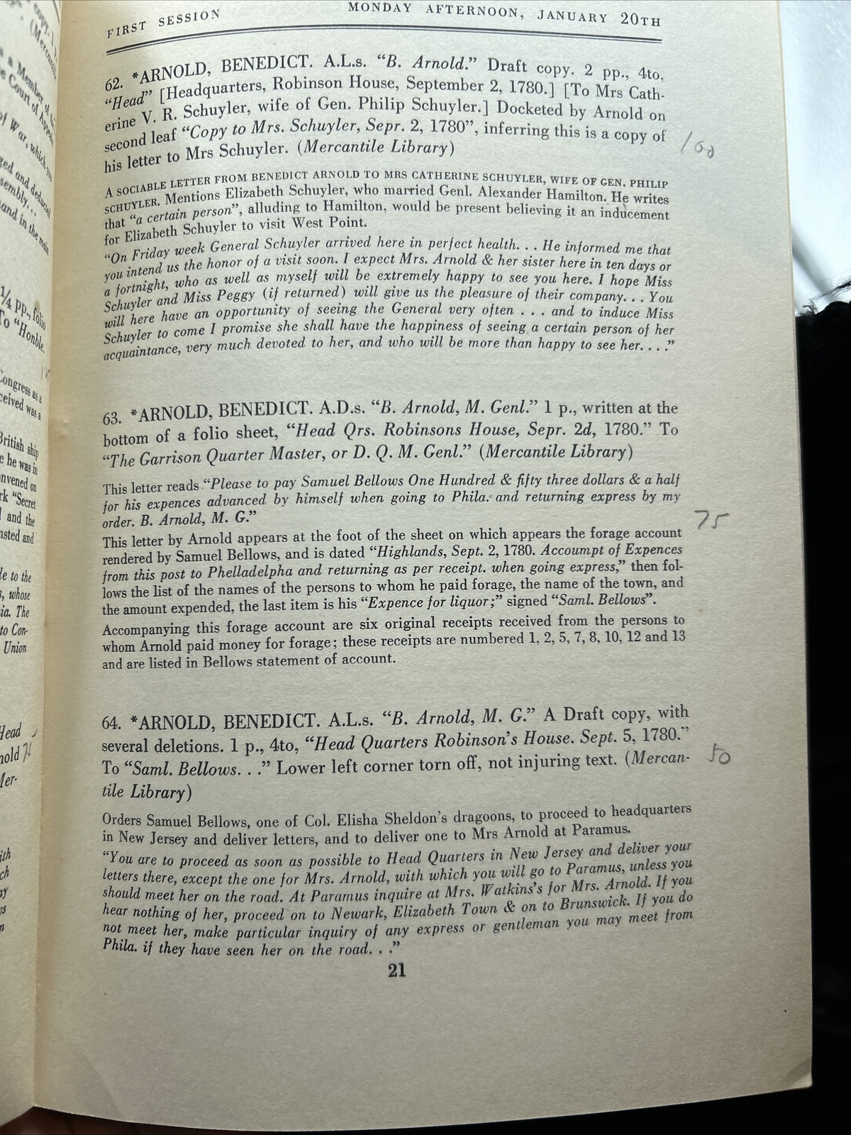 Parke-Bernet Catalog: The Mercantile Library Association Collection of New York