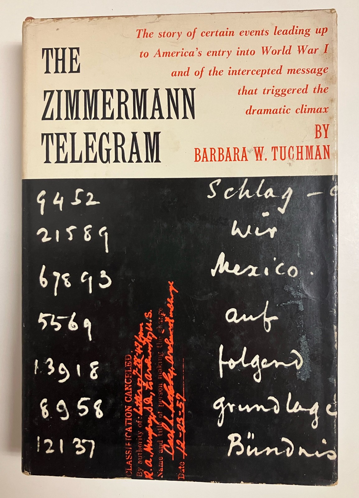 The Zimmerman Telegram by Barbara W. Tuchman Hardcover 1st Edition
