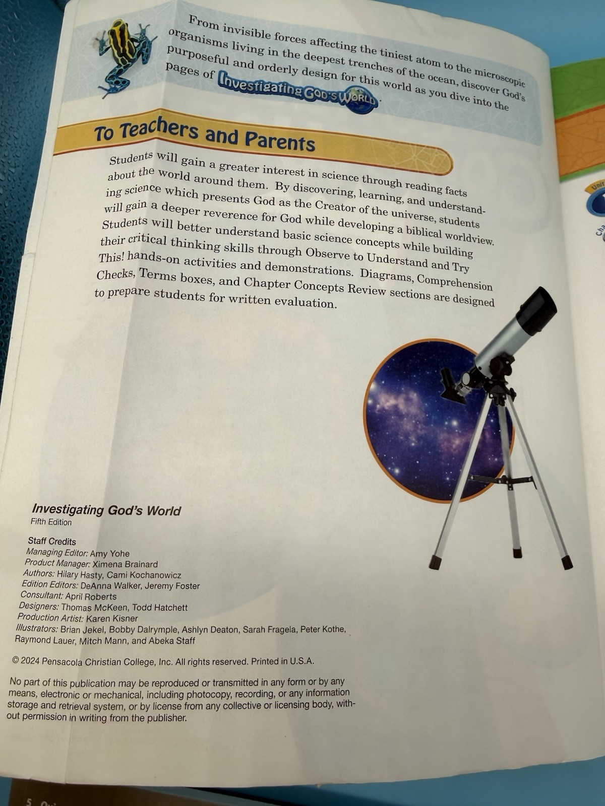 Abeka Investigating God’s World (5th Edition) Text & Quiz/Test 5th Grade Science