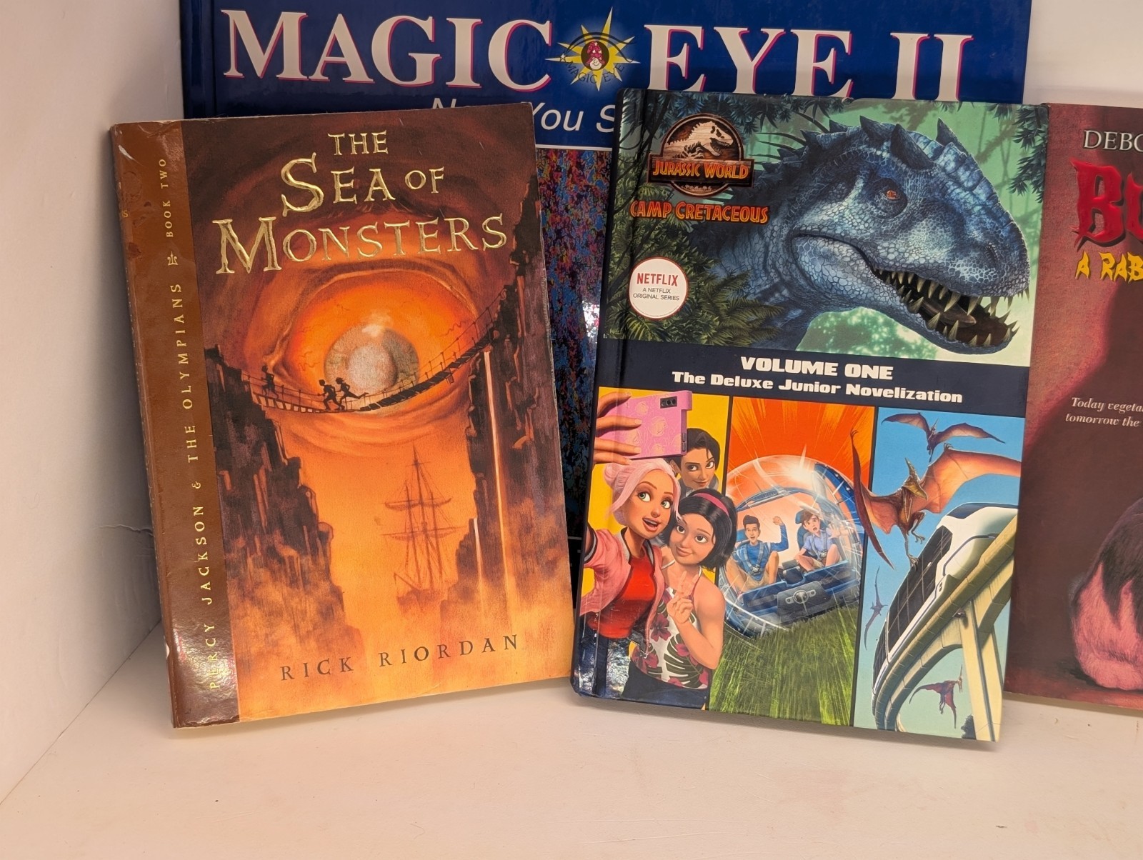 Hardcover Kids Book Lot: Sea of Monsters, Bunnicula, A Dino’s Tale (Illus.)