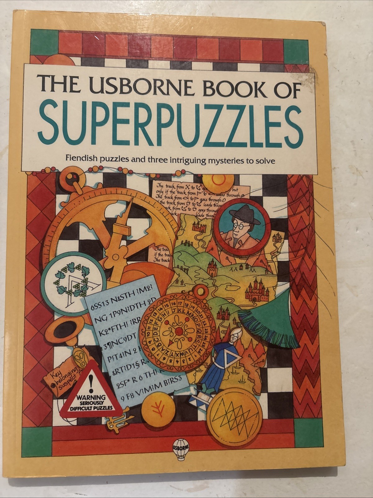 Usborne Book of Superpuzzles by Sarah Dixon- Mazes Codes Ciphers Logic Puzzles