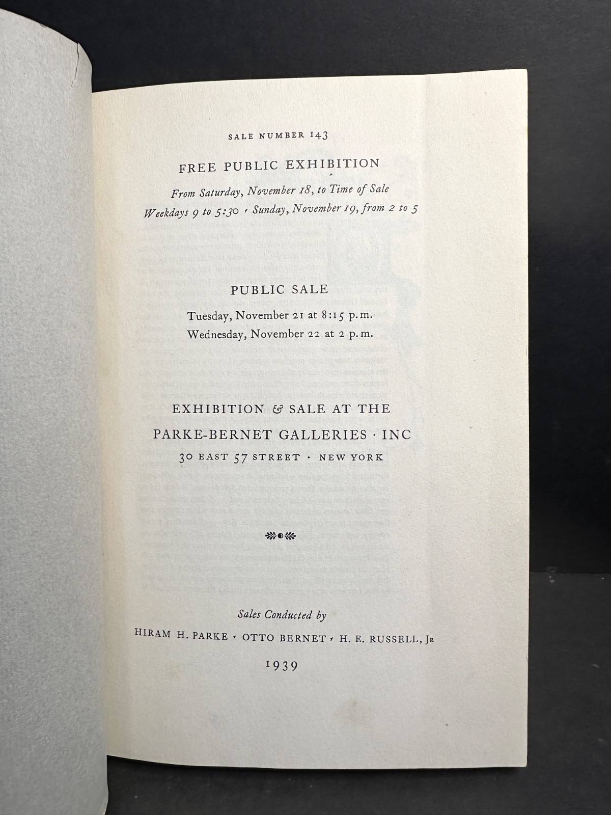 William Randolph Hearst Auction Catalog VI Parke-Bernet Galleries (1939, SC)