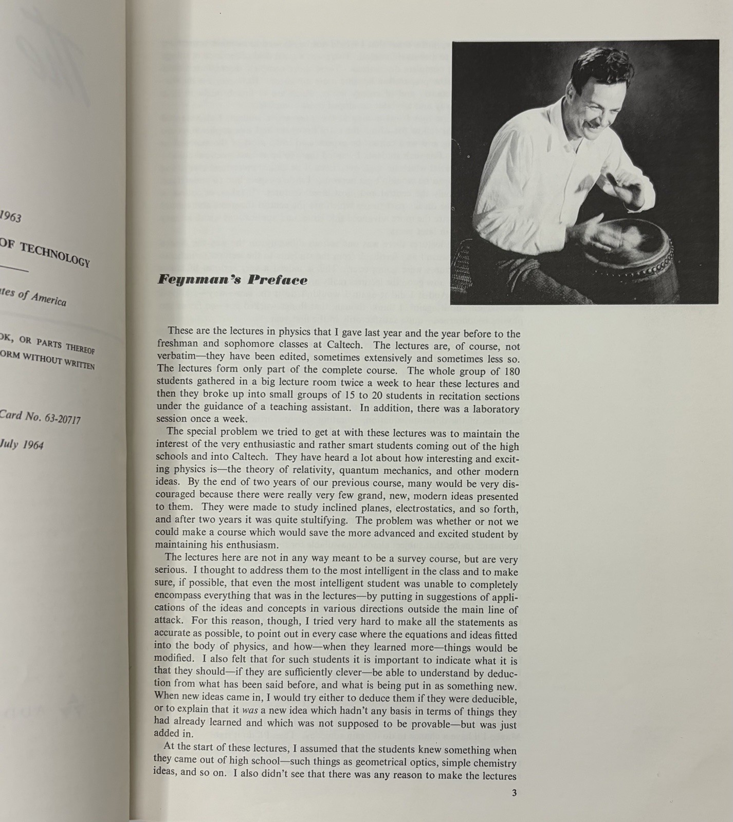 The Feynman Lectures On Physics Volume One 1964 First Ed. / Second Print Book 1