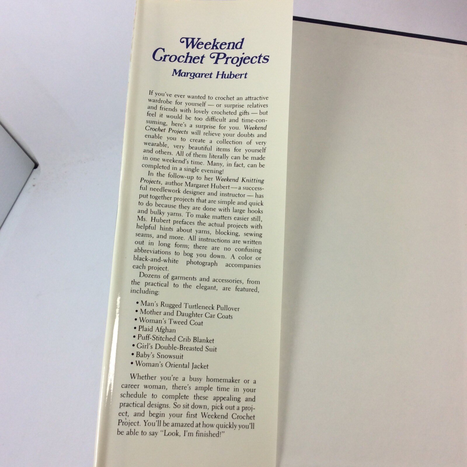 Weekend Crochet Projects Margaret Hubert Crochet Pattern Book Hardcover 1981