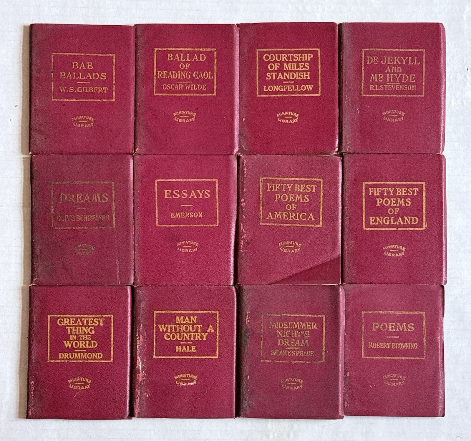 Vintage Little Leather Library Series Mini Books 1920s Red Lot Of 23