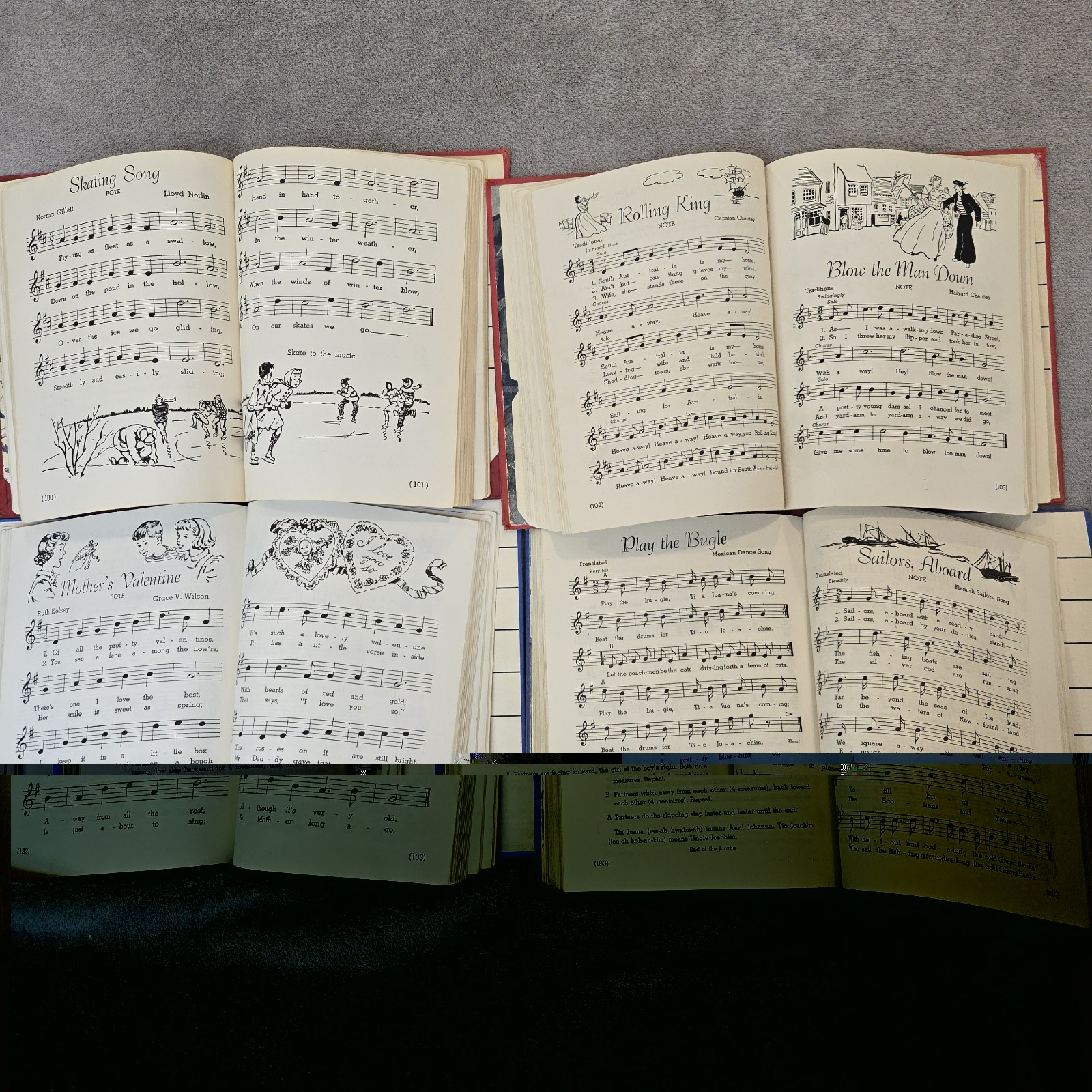 The American Singer Book 2, 3, 4, 5 Hardcover 1940s-50s Vintage School Americana